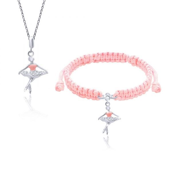 Браслет плетеный UMa&UMi Балерина розовая