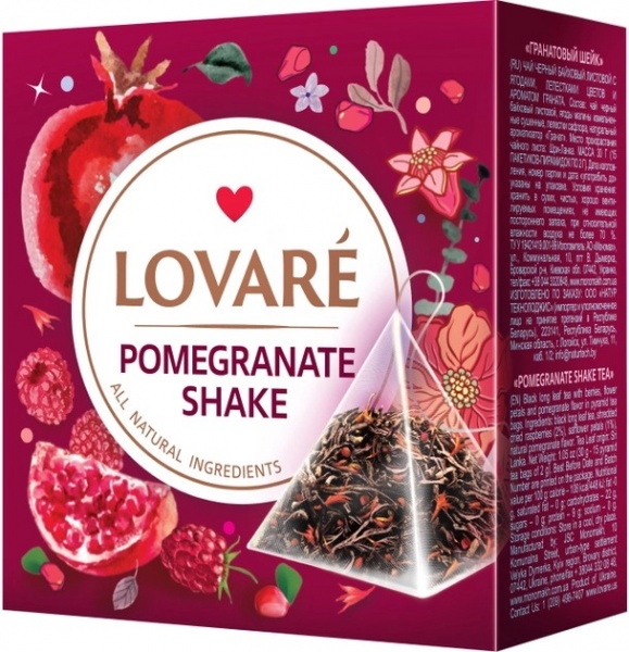 Чай Lovare черный пакетированный «Pomegranate Shake» 15 шт. 