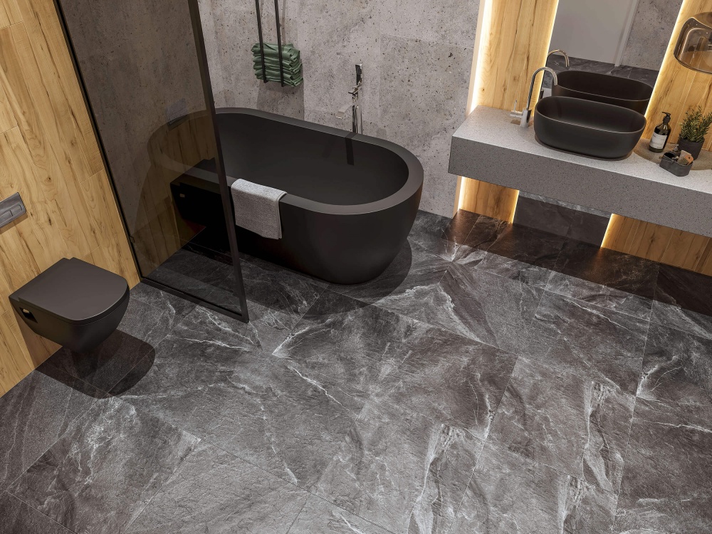 Плитка Golden Tile Black Rock black BRС520 60x60 см