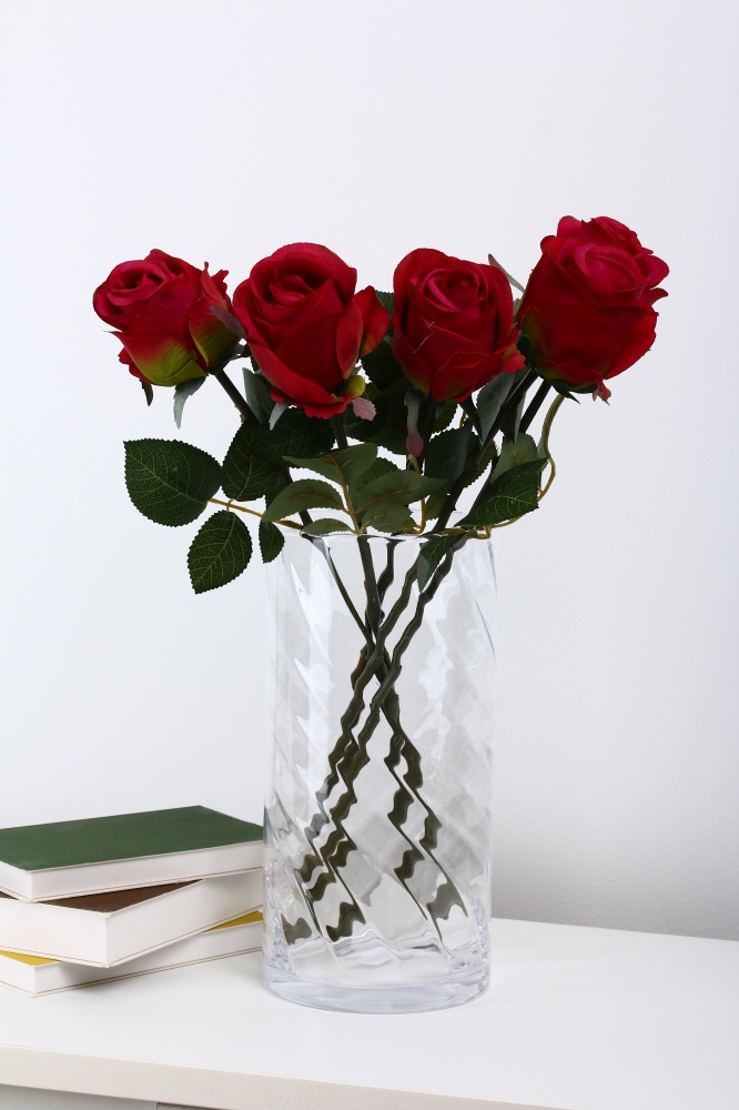 Ваза скляна Wrzesniak Glassworks Optic 30 см прозора 17-886H