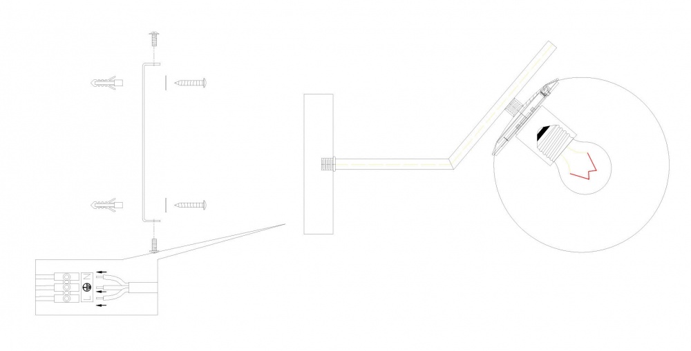 Светильник настенный Sensio Nantes 40 Вт E27 белый/золото ALPL-PL321148W-1