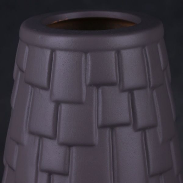 Ваза керамическая коричневая Roof 13х36 см