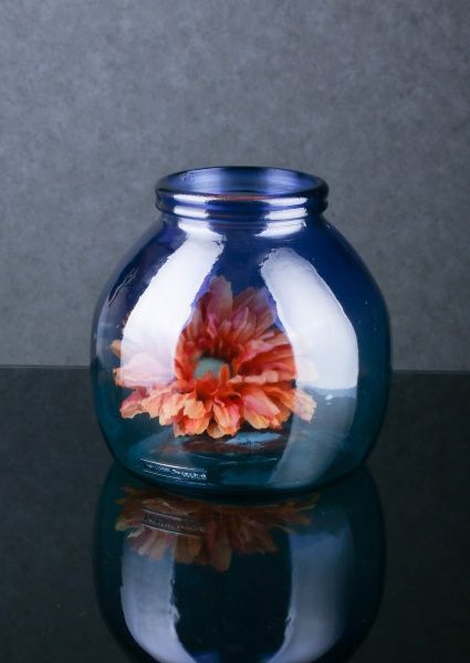 Ваза стеклянная голубая Montana 20 см San Miguel