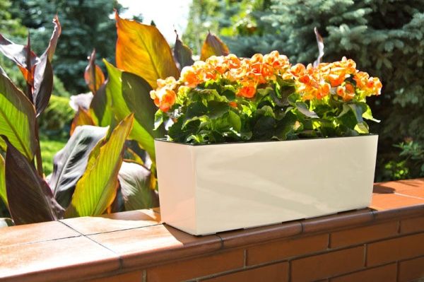 Горшок для цветов Lamela Бегония прямоугольный 37,7л белый 