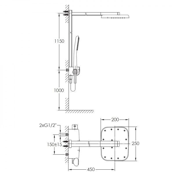 Душевая система Imprese Smart Click ZMK101901090 с термостатом