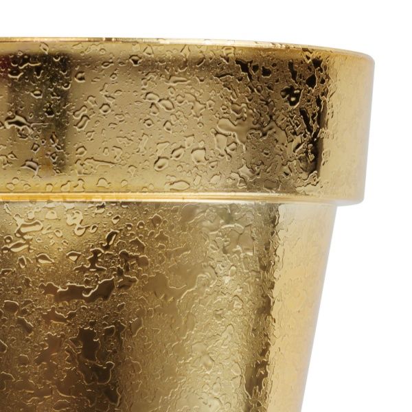 Горщик пластиковий Prosperplast Cube chrome круглий 3,5л золотистий (71979) 