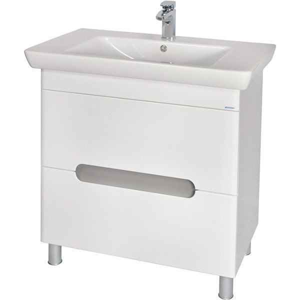 Тумба напольная Aqua Rodos Бостон 65 белая с умывальником Porto 65