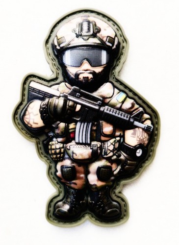 Шеврон-патч АРТ ІДЕЯ Воин мультикам масло 6,2х9 см