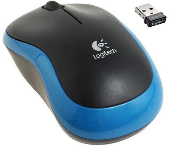 Мышка Logitech M185 Wireless black/blue 