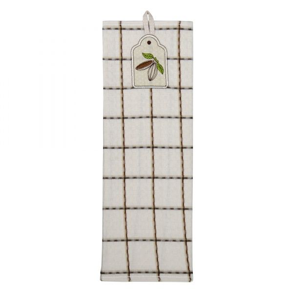 Рушник кухонний з вишивкою Кава 45x75 см Ярослав бежевий із коричневим 