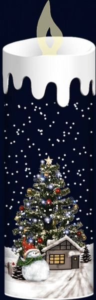 Сувенір новорічний Свічка із снігом 19х54 см 