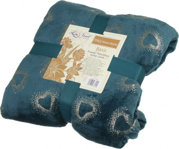 Плед Basic Shine Hearts 160x200 см темно-зеленый с рисунком La Nuit 