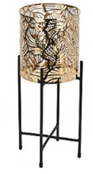 Ваза металлическая золотая на стенде 14,514,5х45,4 см