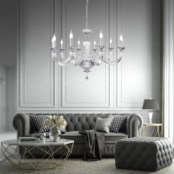 Люстра підвісна Strotskis Olenna 10x60 Вт E14 хром 318/10 