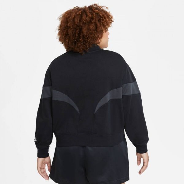 Свитшот Nike W NSW AIR FLC MOCK LS TOP DD5433-010 р. XL черный