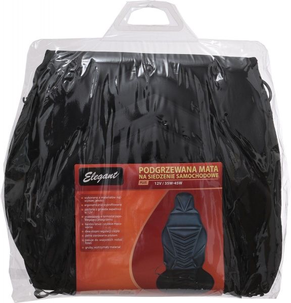 Накидка на сиденье с подогревом черная 117x50 см EL 100 572