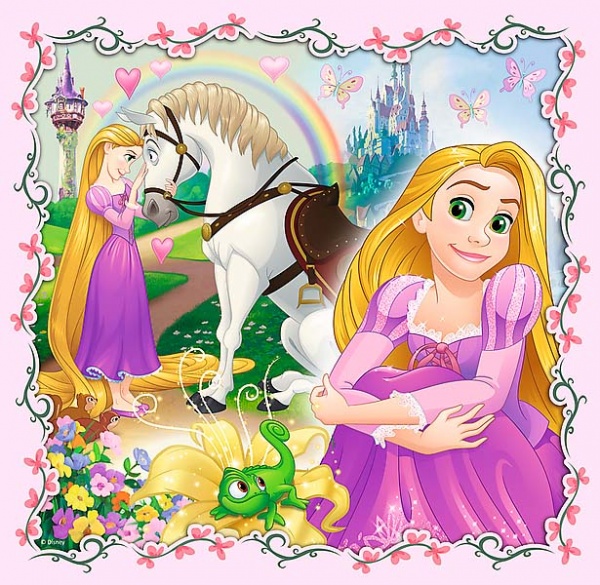 Пазлы Trefl 3 в 1 Рапунцель, Аврора и Ариэль 34842