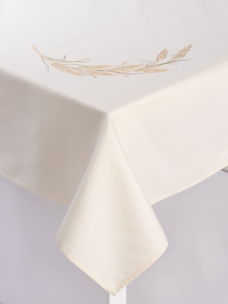 Скатерть Рожь 336-22/00 145x220 см молочный крем Эдельвика 