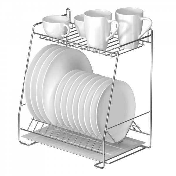 Сушилка для посуды двухъярусная с креплением на стену (СТ24222)