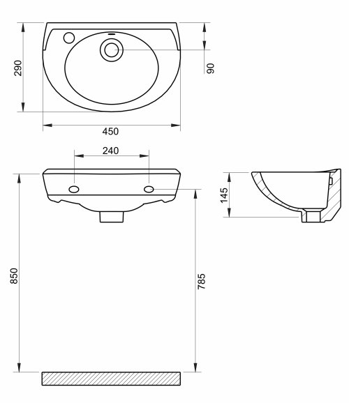 Умывальник RJ 290х450х145 мм