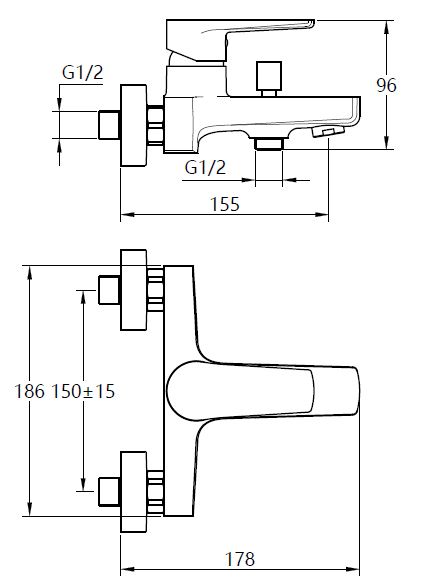 Смеситель для ванны Mixxen THOMAS хром б/акс. MXTA0670