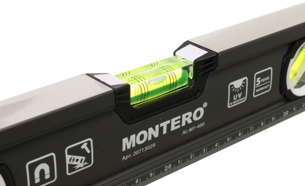 Уровень 40 см Montero с ручками магнитный AL-M1-400