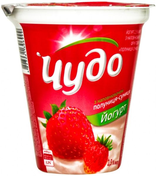 Йогурт ТМ Чудо полуниця-суниця 2,5% 300г (4823061306999) 