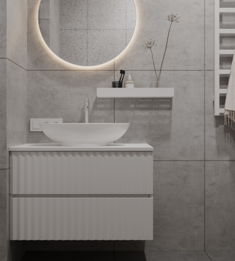 Тумба подвесная Сансервіс MARBLE-100 под умывальник ELIT 100 белый