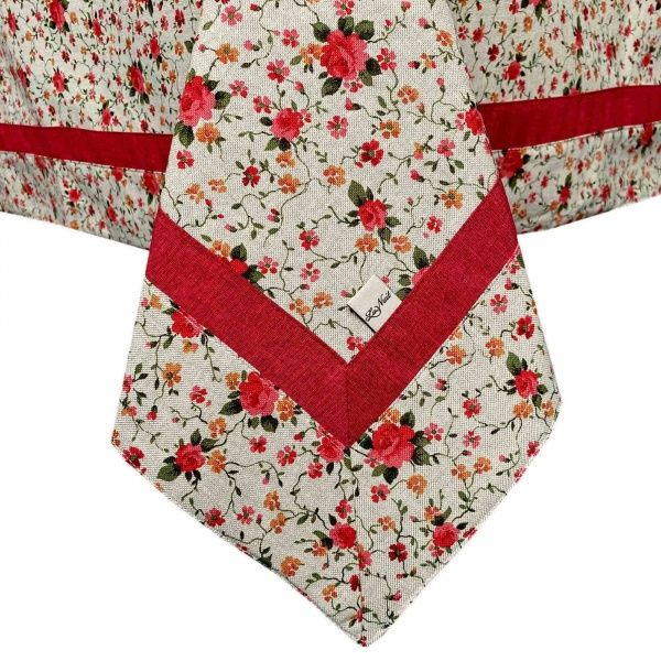 Скатерть РОУЗ Цветы маленькие с кантом 136x136 см La Nuit 