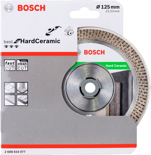 Диск алмазний відрізний Bosch HardCeramic 125x1,4x22,2 керамограніт 2.608.615.077