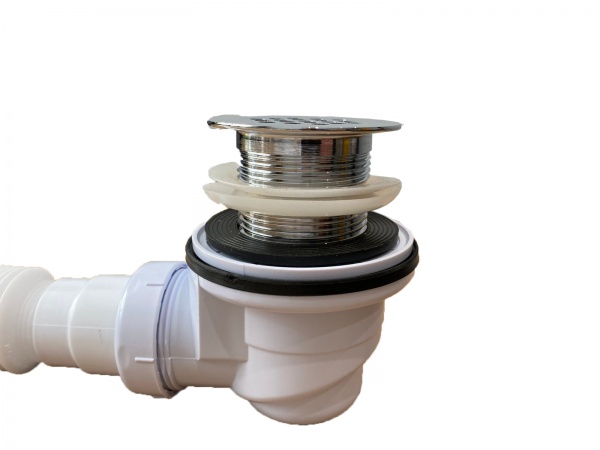 Сифон для душевого поддона ScandiSPA с латунным выпуском и гофротрубой S84