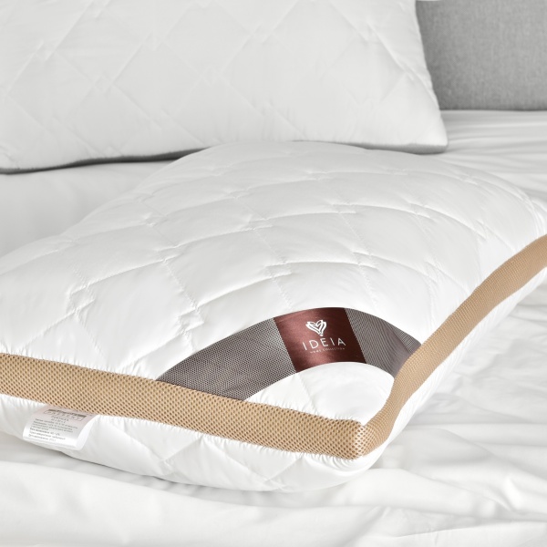 Подушка антиалергенна стьобана AERO + борт з 3D-сіткою IDEIA 50x70 бежево-білий
