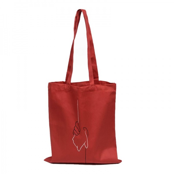 Сумка-шоппер ТК-СУМКА красный саржа 38х42см 100% б/в 