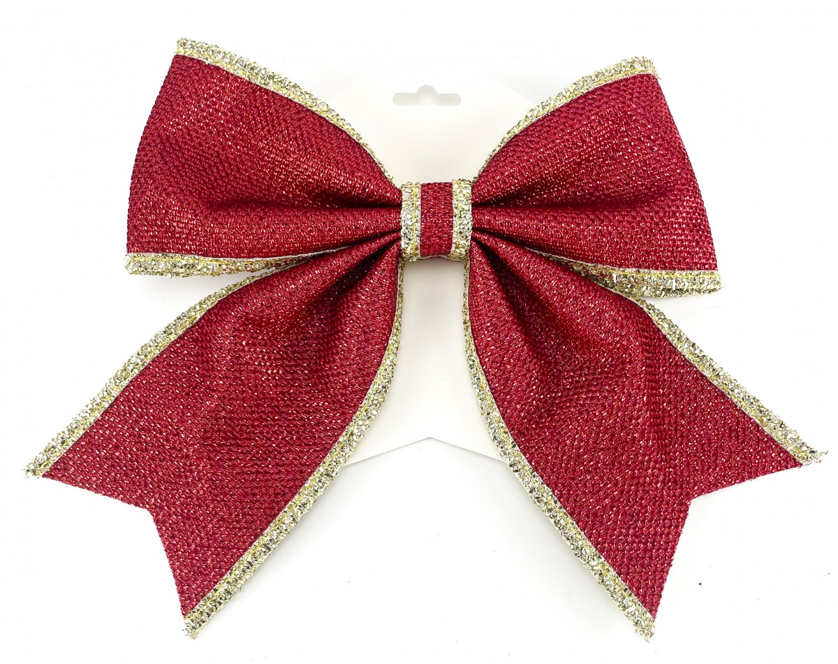 Декорация Shunda бант с золотой окантовкой 24x29 см красный SD23-DA175 — фото 1