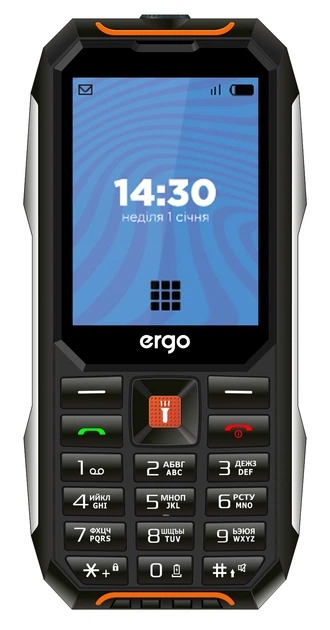 Мобильный телефон Ergo E283 Dual Sim black/orange E283 Dual Sim (black orange)