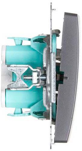 Перемикач прохідний одноклавішний Simon Basic без підсвітки 10 А 250В матовий графіт BMW6.01/28