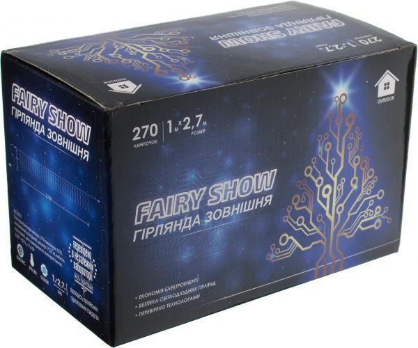 Электрогирлянда-штора Феєрія белая QC2023 встроенный светодиод (LED) 270 ламп 2,7 м