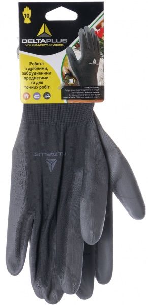Перчатки Delta Plus с покрытием полиуретан XL (10) WUAVE702GR10