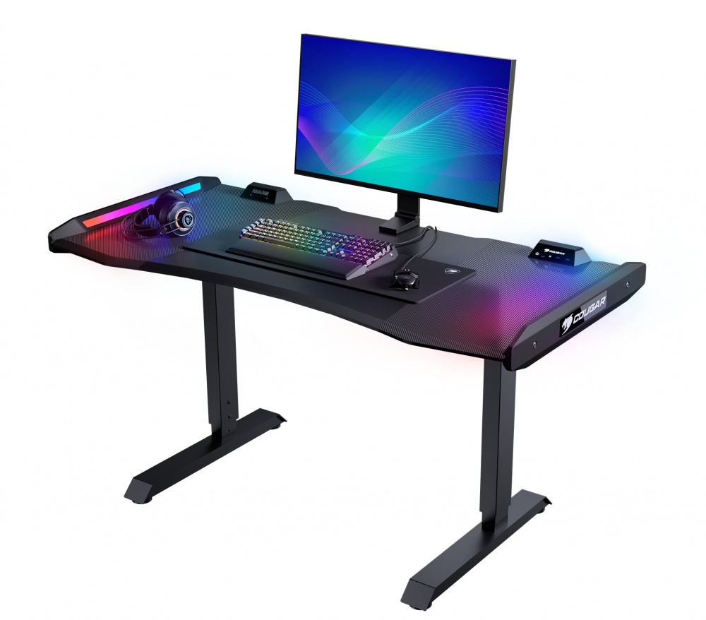 Стол компьютерный Cougar MARS USB 3,0/Audio хаб, RGB подсветка, регулировка высоты