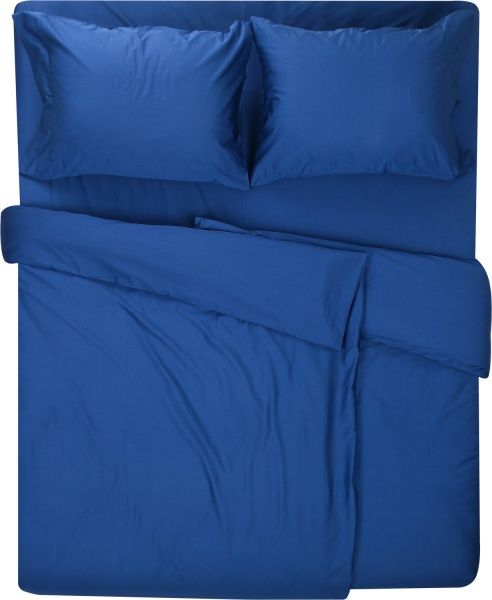 Комплект постільної білизни Mono blue D сімейний синій La Nuit 