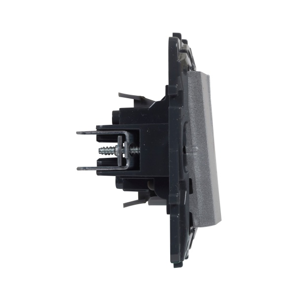 Перемикач прохідний двоклавішний Niloe Step 863308 без підсвітки алюміній