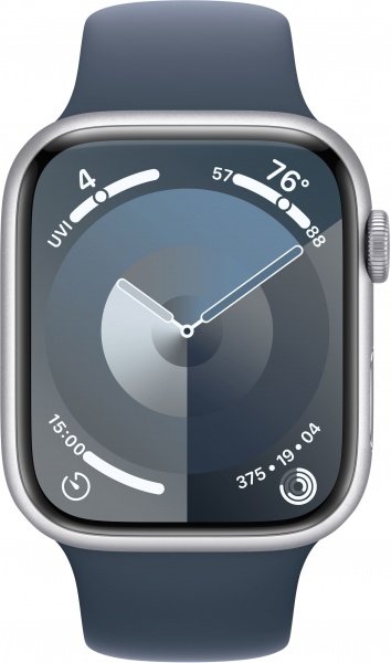Смарт-часы Apple Watch Series 9 GPS 45mm Silver Aluminium Case with Starlight Sport Band - S/M (MR9D3QP/A)