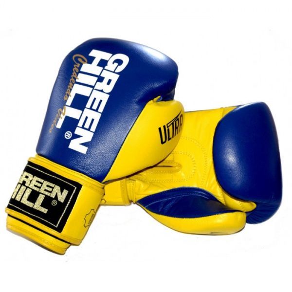 Боксерські рукавиці Green Hill 10oz BGU-2241 синьо-жовтий