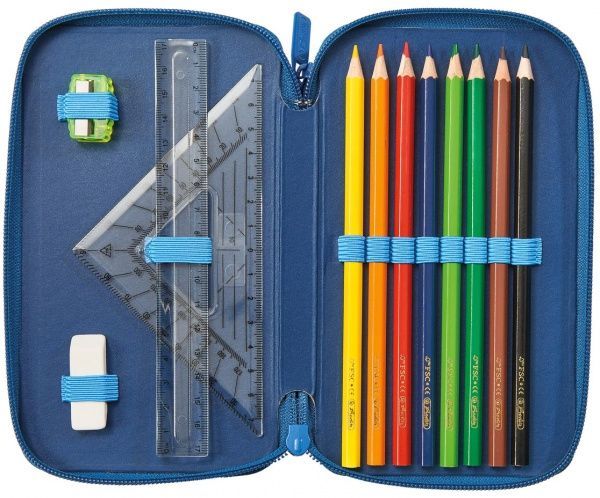 Пенал школьный Triple Dino 31 предмет 50026234 Herlitz синий