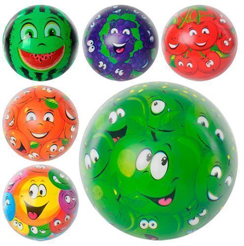 Мяч Ягоды или Фрукты (6 видов) в ассортименте 23 см MS 0252