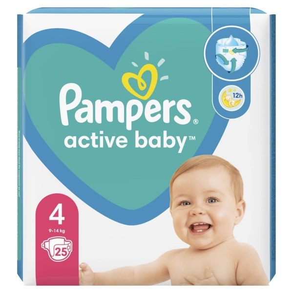Підгузки Pampers Active Baby Розмір 4 (9-14 кг) 25 шт.