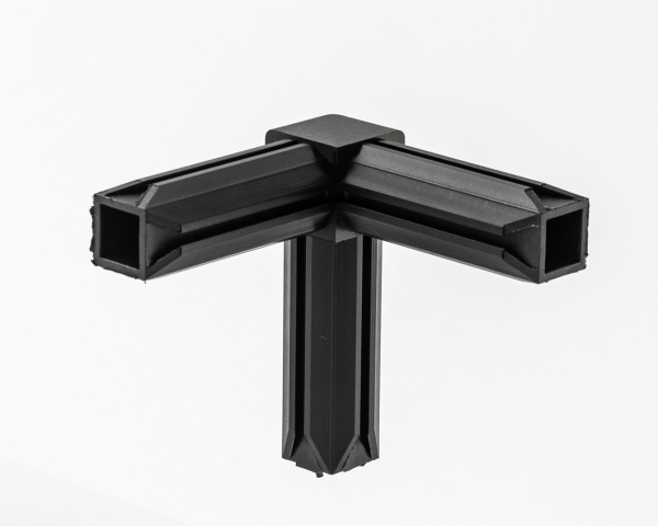 З'єднувач пластиковий квадратна GAH-Alberts тристоронній суміжний для труби 20х20 мм 70х70 мм Ø20 мм