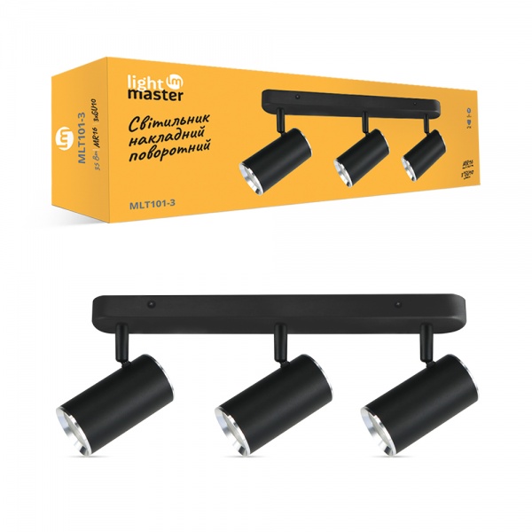 Светильник настенный LightMaster MLT101-3 3x35 Вт GU10 черный/серебро