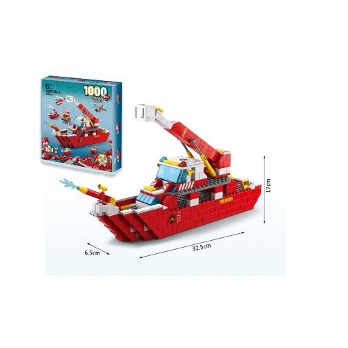 Конструктор SHANTOU YISHENG Пожарный корабль 1000 деталей K8978-1