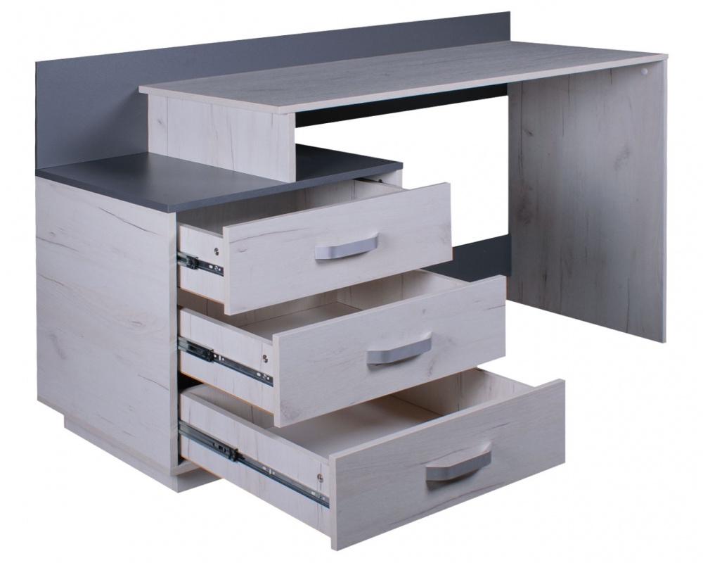 Стол письменный DC Палермо 835х1380х516 мм дуб крафт белый/графит/дуб крафт белый